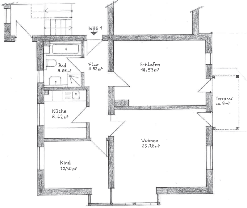 Terrassenwohnung zum Kauf 335.000 € 3 Zimmer 77 m²<br/>Wohnfläche EG<br/>Geschoss Pirolweg 4 Dechsendorf Erlangen-Dechsendorf 91056