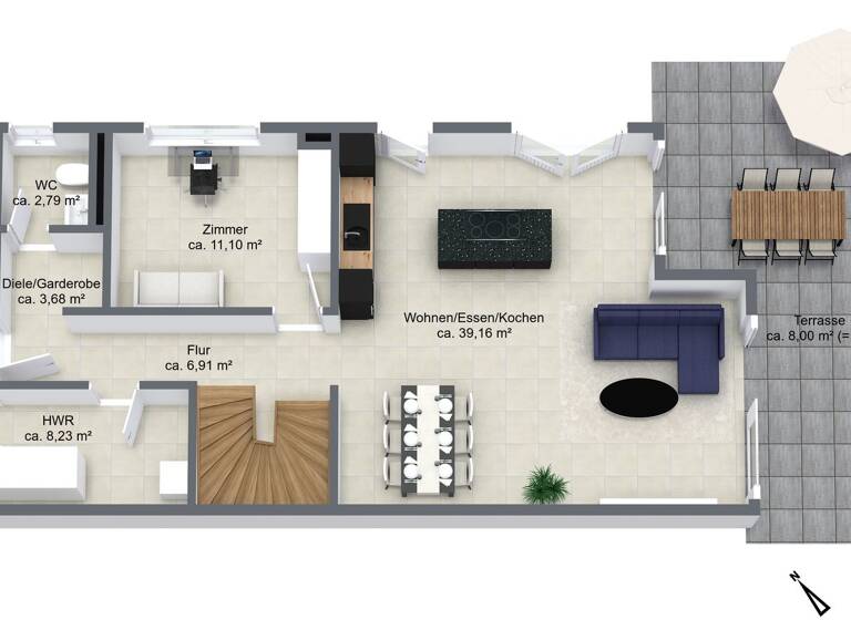 Doppelhaushälfte zum Kauf 725.000 € 5 Zimmer 156,4 m² 405 m² Grundstück Großhabersdorf 90613