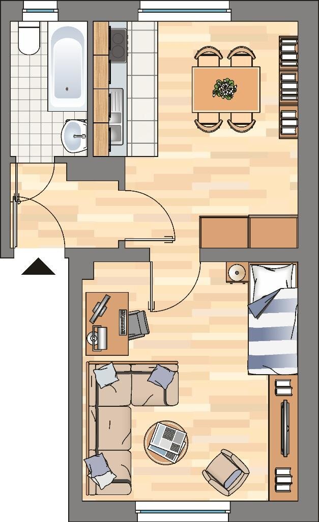 Wohnung zur Miete 299 € 1 Zimmer 34,8 m²<br/>Wohnfläche 2.<br/>Geschoss 14.02.2025<br/>Verfügbarkeit In dem Breil 8 Altenhöfen Herne 44623