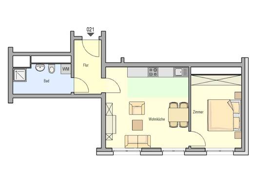 Wohnung zur Miete 621 € 2 Zimmer 47 m² 7. Geschoss frei ab 01.12.2026 Regensburger Straße Gleißhammer Nürnberg 90480