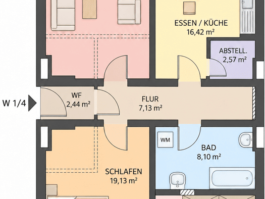 Wohnung zur Miete 580 € 2 Zimmer 85,3 m² 1. Geschoss frei ab 01.11.2026 Schwarzwasserweg 40 Suhl Suhl 98527