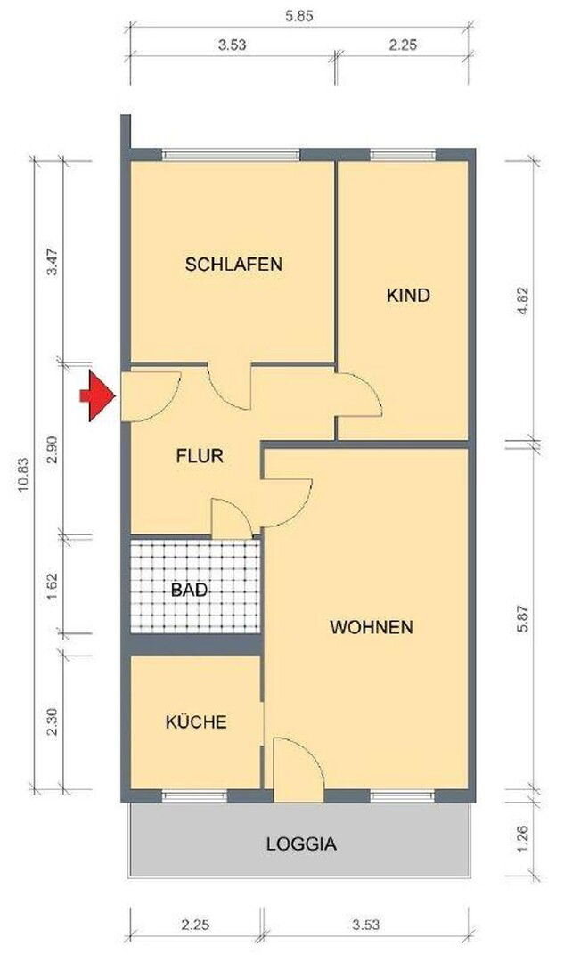 Wohnung zur Miete 550 € 3 Zimmer 64,3 m²<br/>Wohnfläche EG<br/>Geschoss Münzmeisterstr. 4 A Zschertnitz (Bulgakowstr.) Dresden 01217