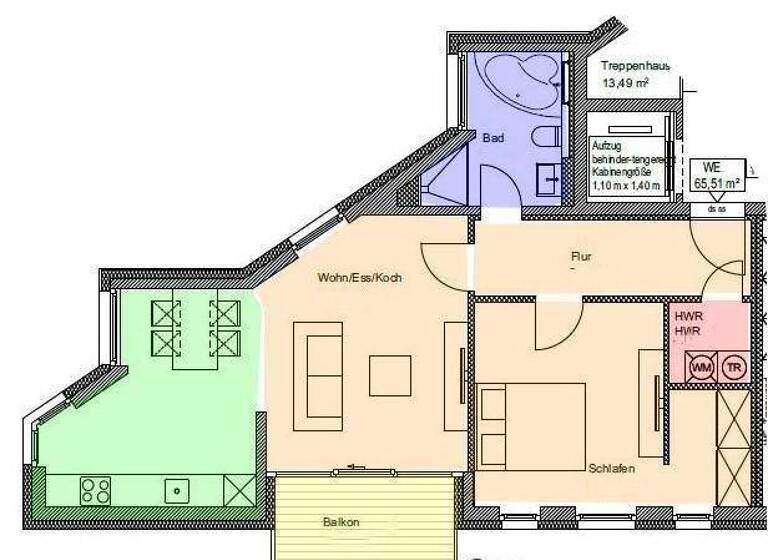 Wohnung zur Miete 740 € 2 Zimmer 65,5 m² 3. Geschoss Rolf-Axen-Straße 31 Kleinzschocher Leipzig 04229