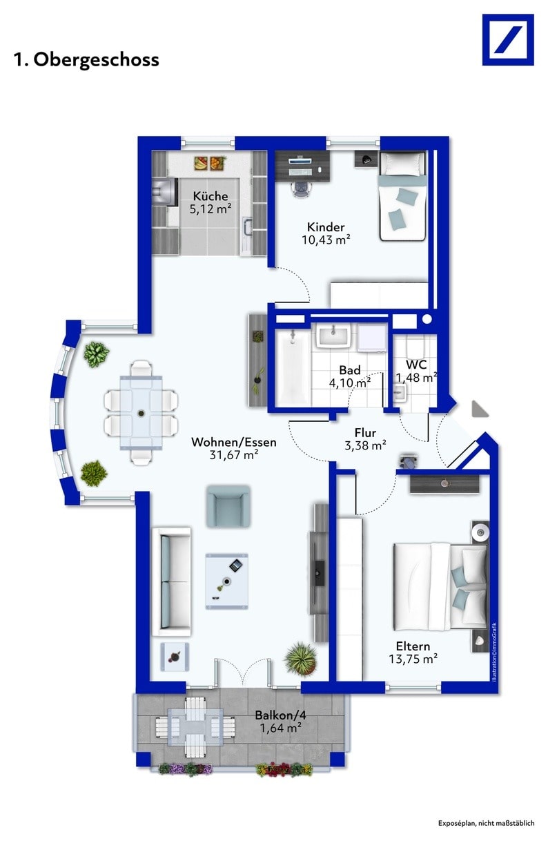 Wohnung zum Kauf 290.000 € 3 Zimmer 72 m²<br/>Wohnfläche Ludwigsfeld Neu-Ulm 89231