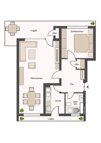 Wohnung zur Miete 784 € 2 Zimmer 79,2 m² 2. Geschoss frei ab sofort Ernst-von-Harnack-Straße 5 Klarenthal - Süd Wiesbaden 65197