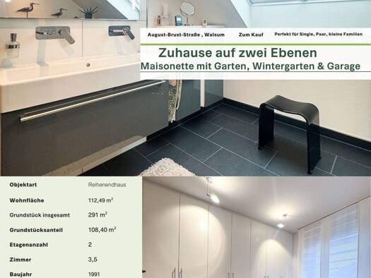 Maisonette zum Kauf 283.000 € 3,5 Zimmer 112 m² 1. Geschoss Alt-Walsum Duisburg 47178