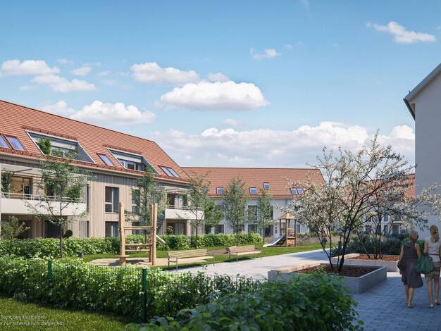 Wohnung zum Kauf - Neubau provisionsfrei 634.000 € 3 Zimmer 86,8 m² 2. Geschoss Siedlerstraße 17 Emmering Emmering 82275