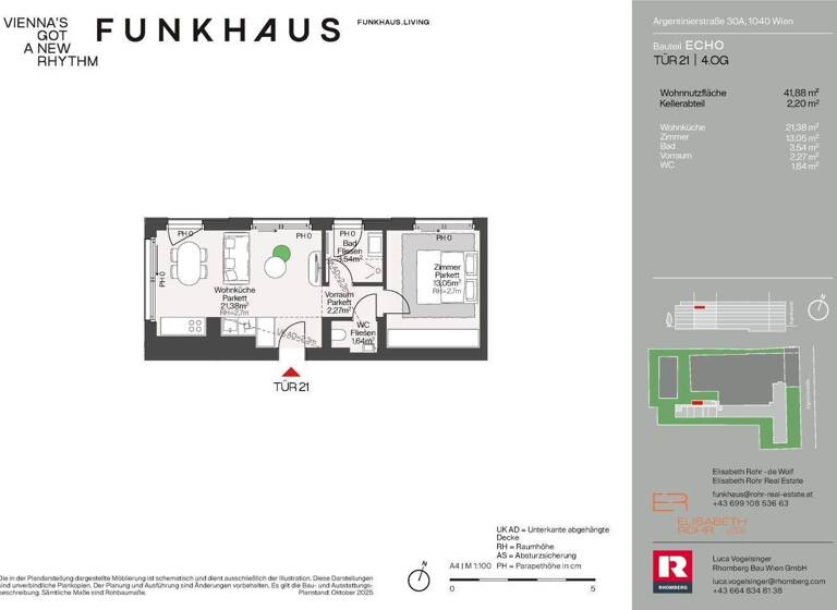 Maisonette zum Kauf - Erstbezug 599.000 € 2 Zimmer 41,9 m² Argentinierstraße 30 Wien 1040
