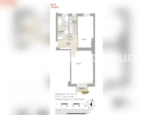 Wohnung zur Miete Tauschwohnung 741 € 2 Zimmer 51 m² Zehlendorf Berlin 12167