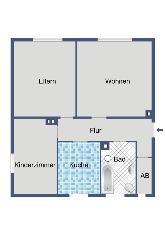 Wohnung zur Miete 433 € 3 Zimmer 68,6 m²<br/>Wohnfläche 1.<br/>Geschoss Mühlenbergstraße 48 Rengershausen Baunatal 34225