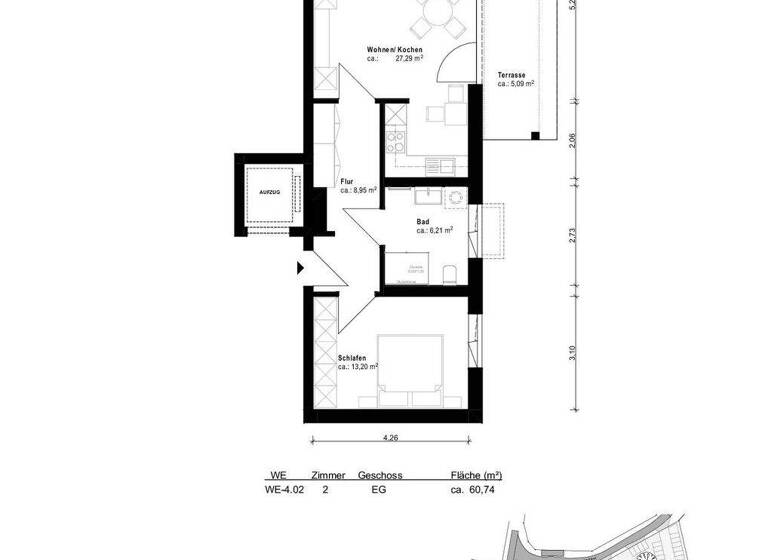 Wohnung zur Miete 1.033 € 2 Zimmer 60,7 m² EG frei ab 01.03.2026 Grünheide Grünheide (Mark) 15537