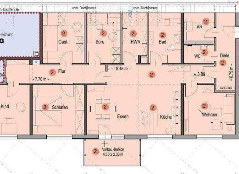Wohnung zur Miete 1.390 € 5 Zimmer 157 m² 1. Geschoss Oberrotweil Vogtsburg im Kaiserstuhl 79235