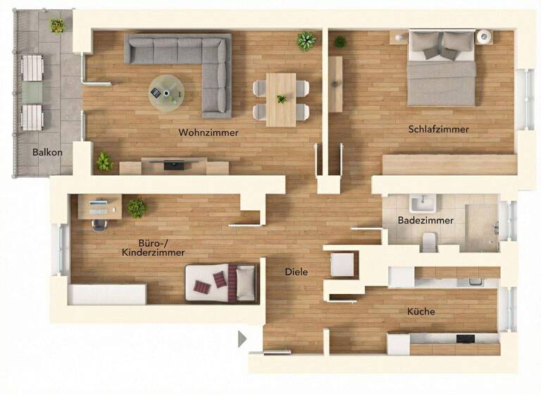 Wohnung zum Kauf 329.000 € 3 Zimmer 70 m² 2. Geschoss Stadtmitte Neu-Ulm 89231