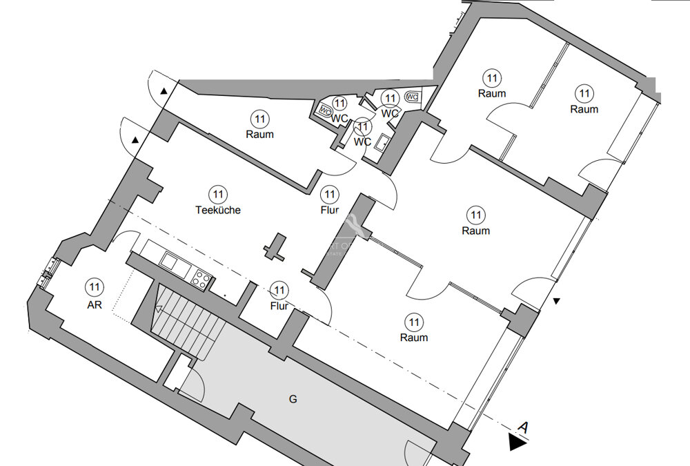 Bürofläche zum Kauf provisionsfrei 4.794 € 6 Zimmer 129,1 m²<br/>Bürofläche Blücherstrasse 13 Kreuzberg Berlin 10961