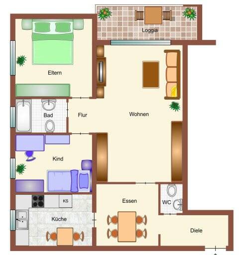 Wohnung zum Kauf 235.000 € 3 Zimmer 86,7 m²<br/>Wohnfläche Baiertal Wiesloch-Baiertal 69168
