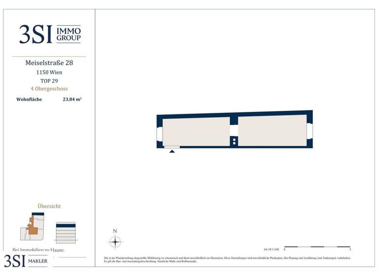 Studio zum Kauf 95.000 € 1 Zimmer 23,8 m² 4. Geschoss Meiselstraße 28 Wien 1150