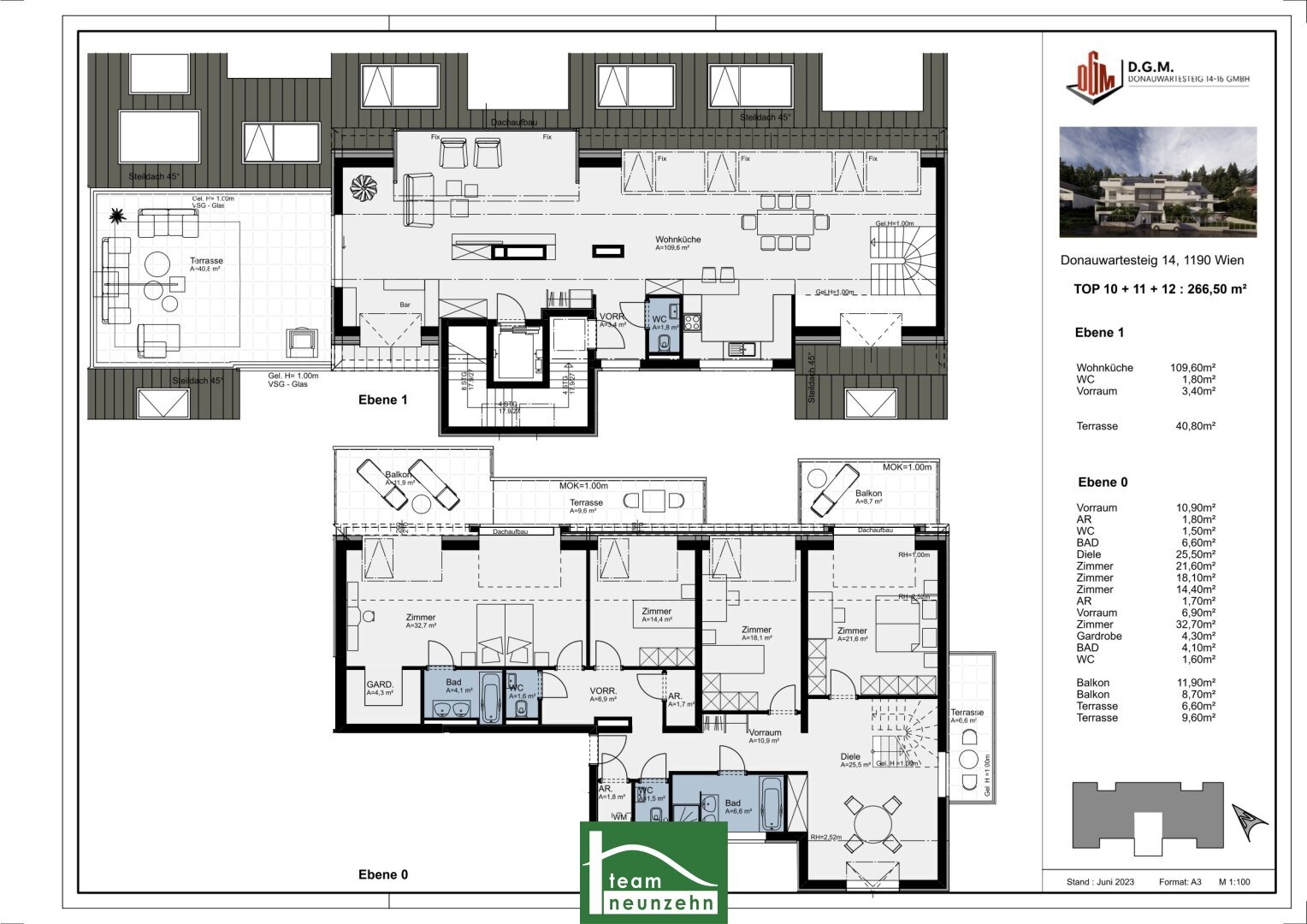 Wohnung zum Kauf 2.444.000 € 6 Zimmer 266 m²<br/>Wohnfläche 3.<br/>Geschoss Donauwartesteig 14 Wien 1190