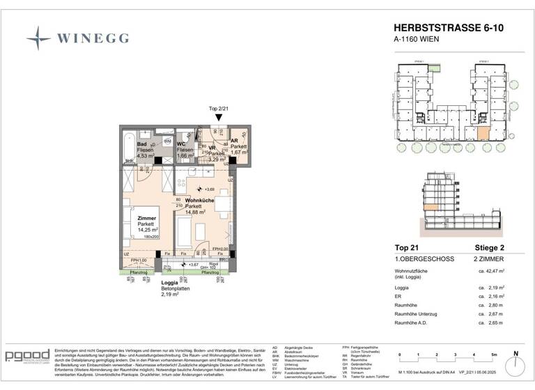 Wohnung zum Kauf - Erstbezug 236.200 € 2 Zimmer 40,3 m² 1. Geschoss Herbststraße 6-10 Wien 1160