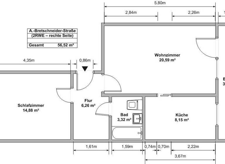 Wohnung zur Miete 340 € 2 Zimmer 56,5 m² 4. Geschoss frei ab sofort A.-Bretschneider-Straße 22 Löbau 02708