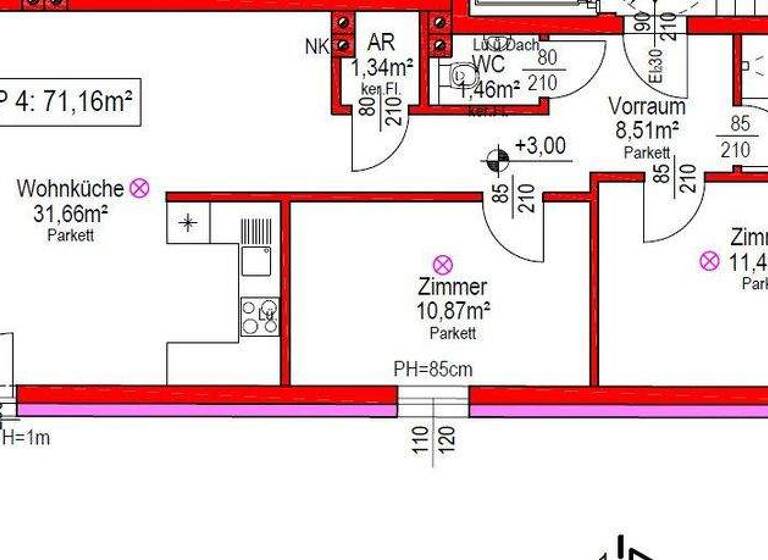 Wohnung zum Kauf 425.000 € 3 Zimmer 71,2 m² 1. Geschoss Ruthnergasse Wien 1210
