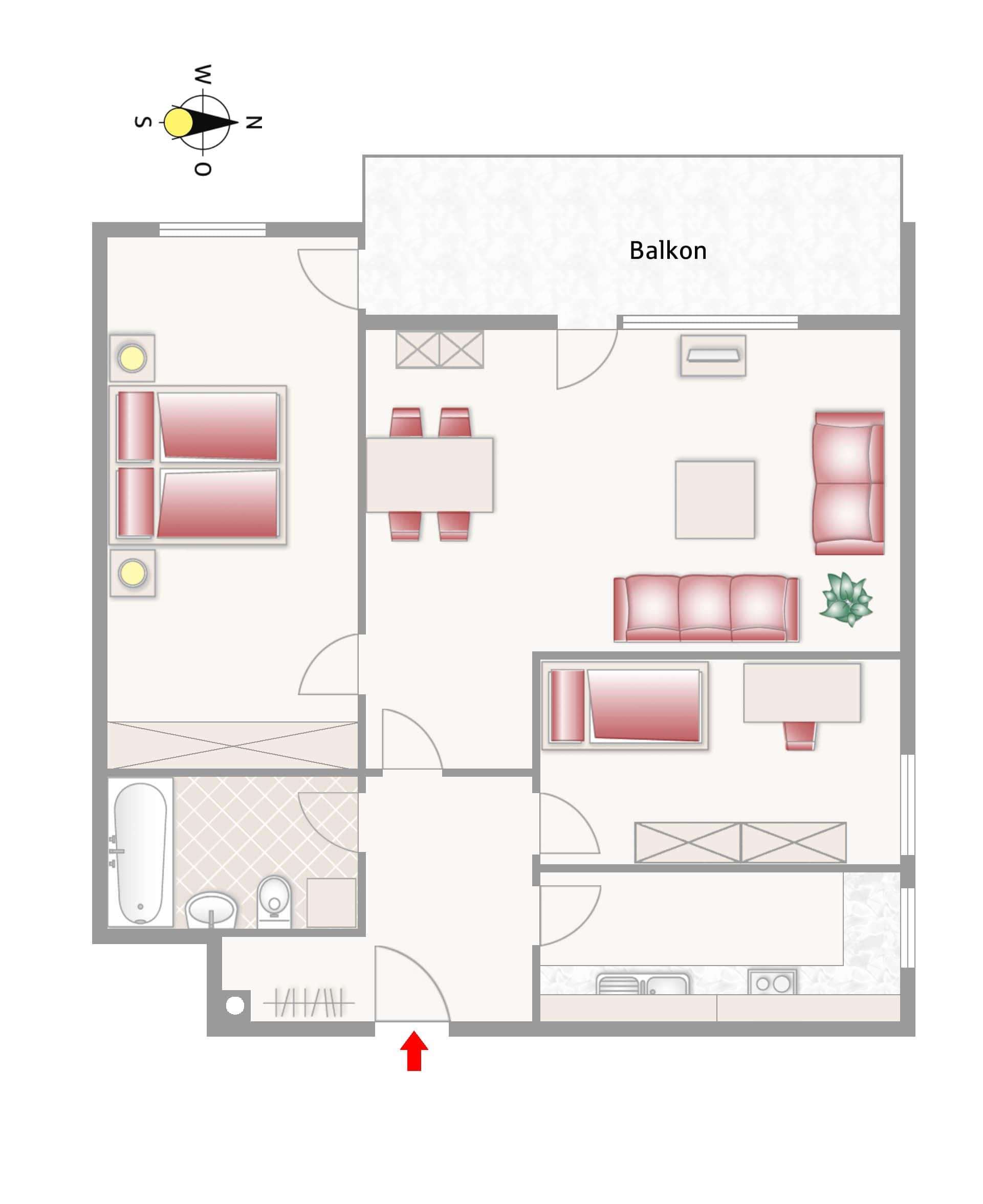 Wohnung zum Kauf 310.000 € 3 Zimmer 75 m²<br/>Wohnfläche 2.<br/>Geschoss ab sofort<br/>Verfügbarkeit Rosenheim 83026