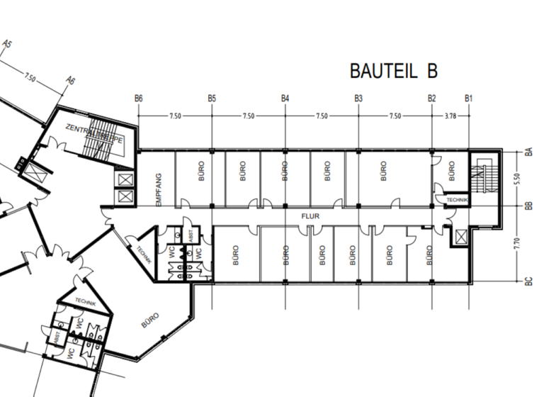Bürofläche zur Miete provisionsfrei 1.110 m² Bürofläche teilbar ab 555 m² Hammfeld Neuss 41460