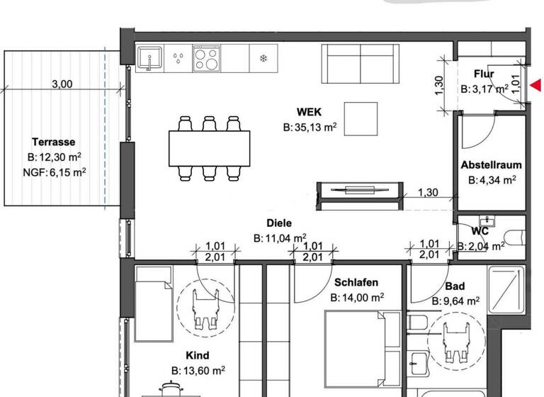 Wohnung zum Kauf - Erstbezug provisionsfrei 525.000 € 3 Zimmer 99,1 m² EG frei ab sofort Tiroler Str. 2 Bauschheim Rüsselsheim / Bauschheim 65428
