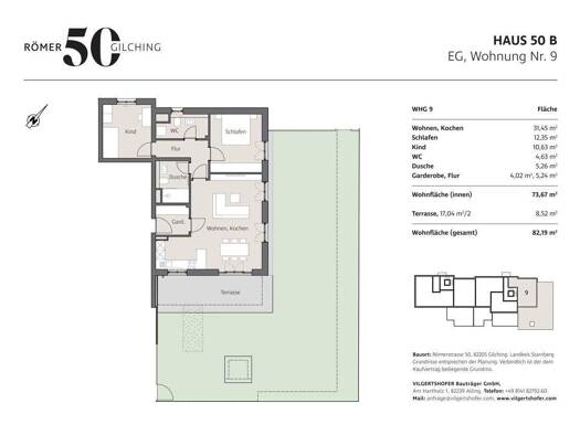 Wohnung zum Kauf - Erstbezug provisionsfrei 739.000 € 3 Zimmer 82,2 m² EG Römerstraße 50 B Gilching 82205