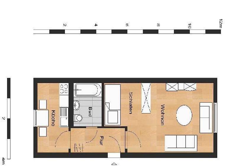 Studio zur Miete 223 € 1 Zimmer 34,8 m² 4. Geschoss Pienestraße 13 Oschersleben 39387