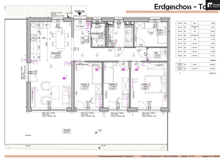 Wohnung zum Kauf - Erstbezug 880.000 € 5 Zimmer 93,6 m² EG Biedermannsdorf 2362