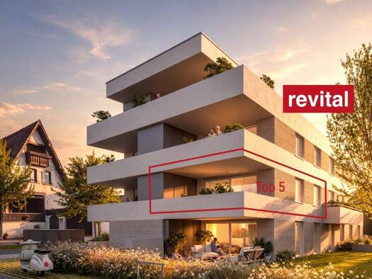 Terrassenwohnung zum Kauf - Erstbezug 395.000 € 2 Zimmer 52 m² 1. Geschoss Widum 32 Lustenau 6890