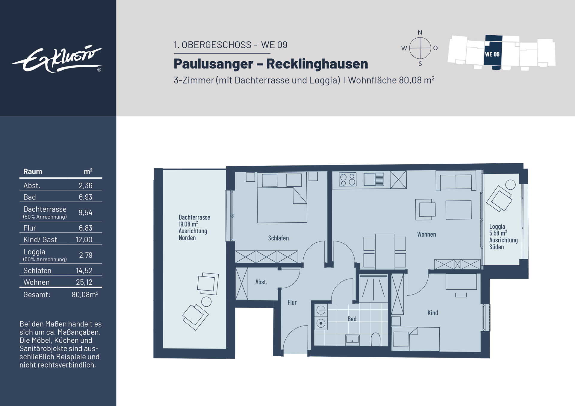 Wohnung zum Kauf provisionsfrei 369.000 € 3 Zimmer 80,4 m²<br/>Wohnfläche Paulusanger 3 Paulusviertel Recklinghausen 45657