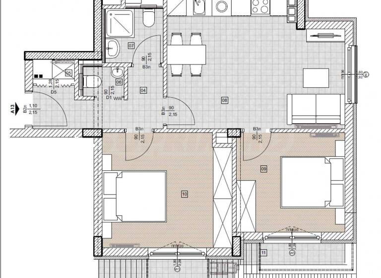 Studio zum Kauf 376.650 € 3 Zimmer 101,8 m² Sofia