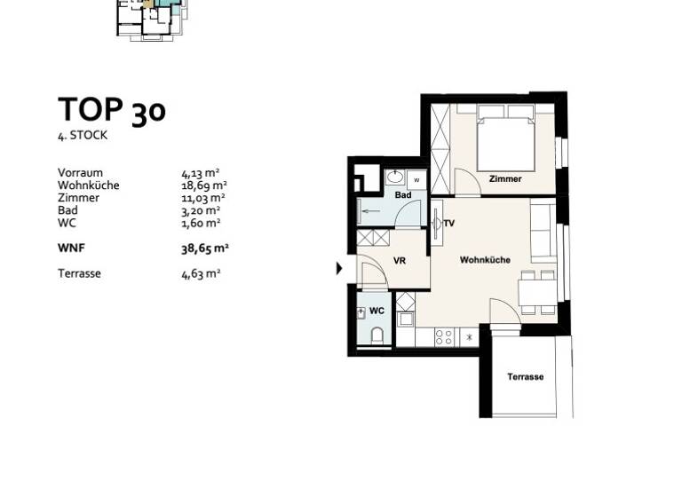 Wohnung zum Kauf - Erstbezug 299.309 € 2 Zimmer 38,7 m² 4. Geschoss Baumergasse 2a Wien 1210