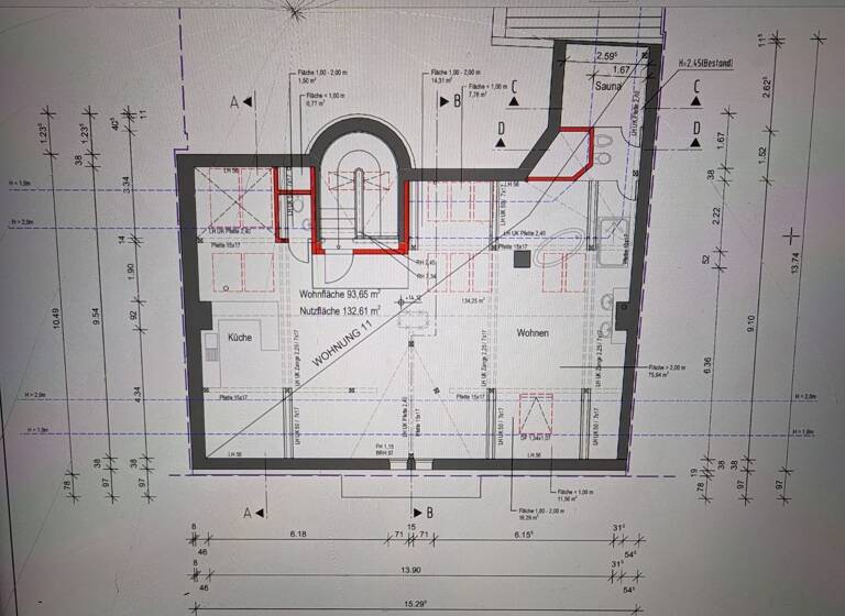 Penthouse zur Miete 1.650 € 1 Zimmer 94 m² Geschoss 4/5 frei ab sofort Glückstraße 7 Südstadt Fürth 90763