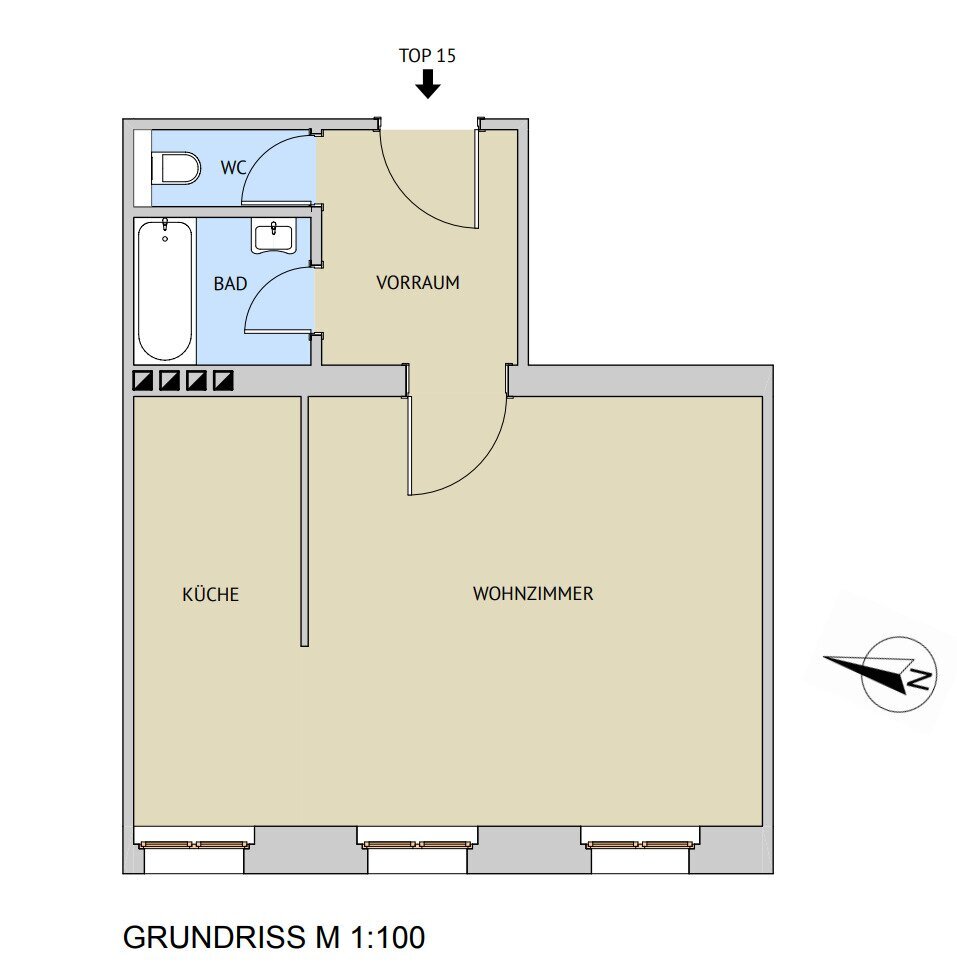 Wohnung zum Kauf 364.800 € 1 Zimmer 45,6 m²<br/>Wohnfläche 3.<br/>Geschoss Buchfeldgasse Wien 1080