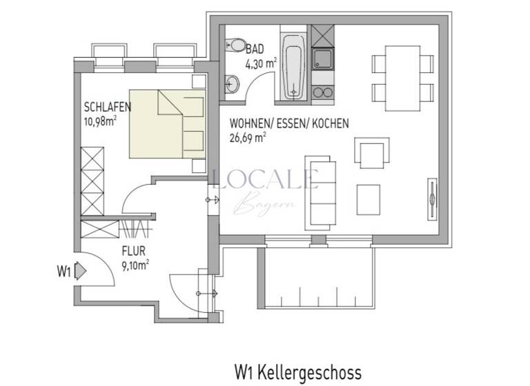 Wohnung zur Miete 1.400 € 2 Zimmer 58 m² Markt Schwaben 85570