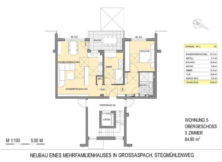 Wohnung zur Miete - Erstbezug 1.250 € 3 Zimmer 84 m² 2. Geschoss Großaspach Aspach 71546