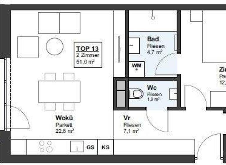 Wohnung zum Kauf 270.000 € 2 Zimmer 51 m² St. Pölten 3100