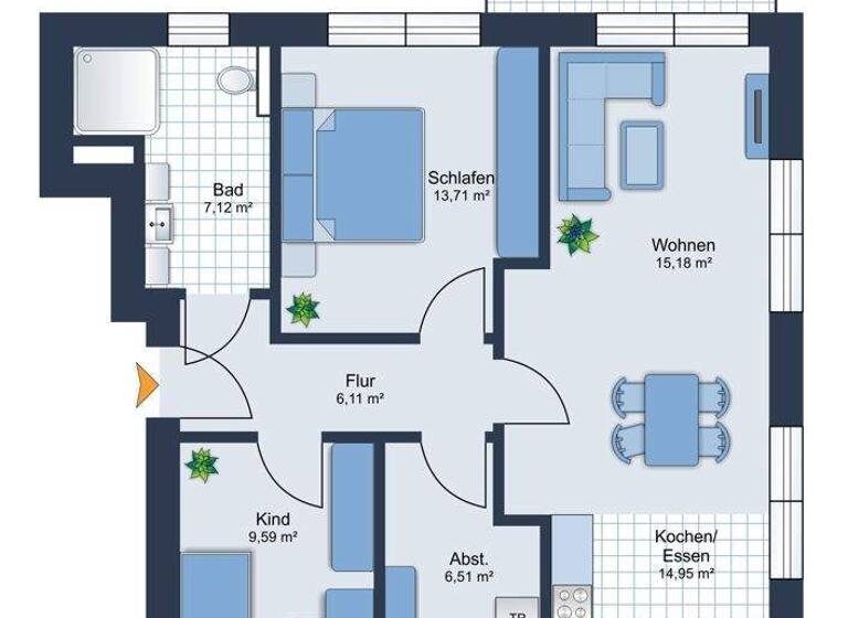 Mehrfamilienhaus zur Miete 735 € 3 Zimmer 77,1 m² frei ab 01.06.2026 Salzbergen 48499