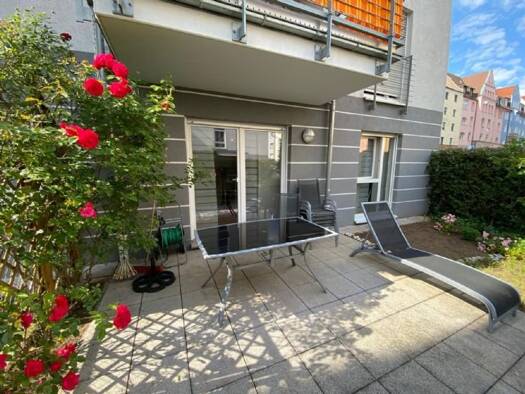 Terrassenwohnung zur Miete 950 € 2 Zimmer 56 m² Geschoss EG/6 frei ab 01.10.2025 Fichtestraße 11 Gärten b Wöhrd Nürnberg 90489