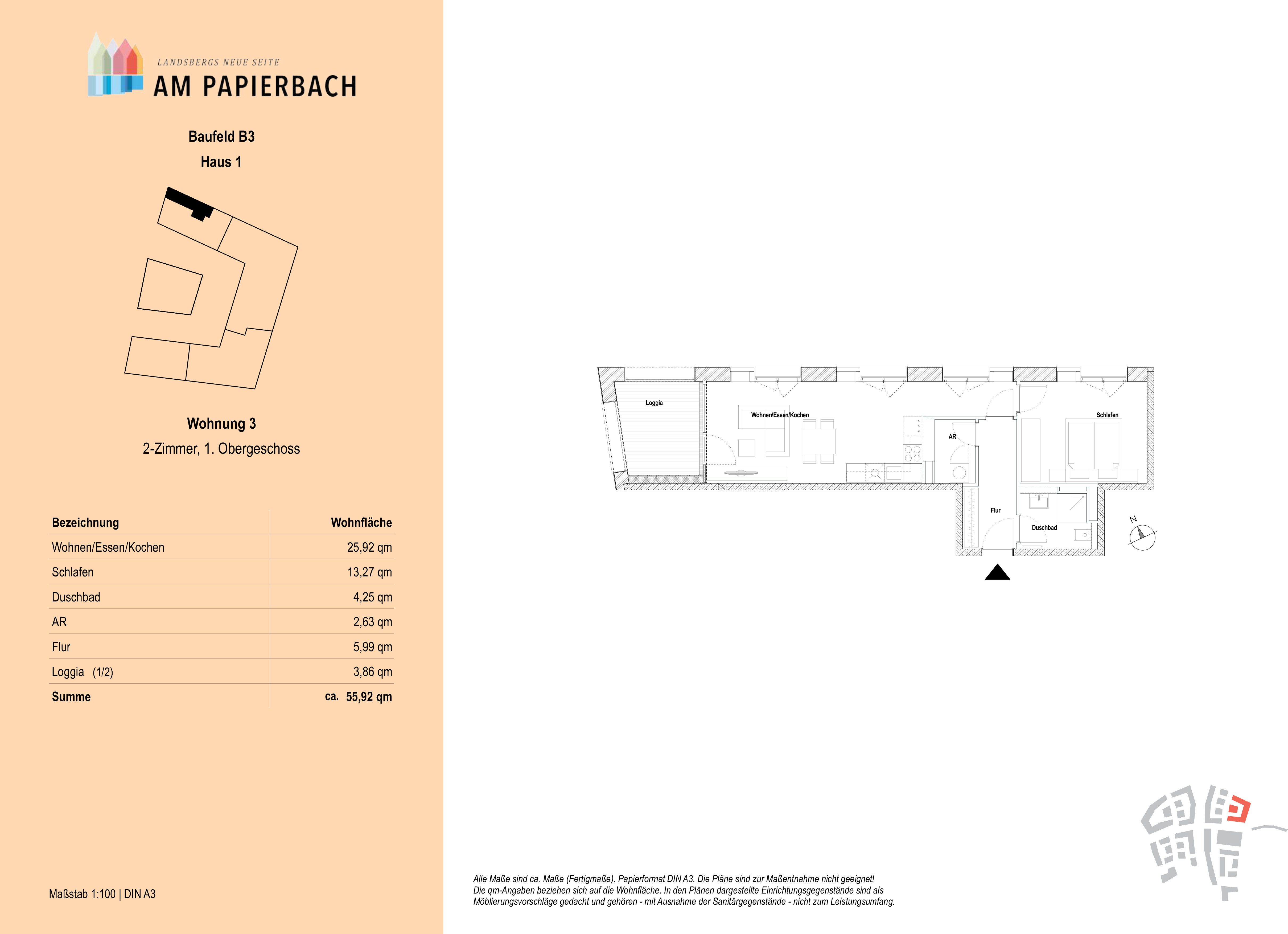 Wohnung zum Kauf provisionsfrei 479.900 € 2 Zimmer 55,9 m²<br/>Wohnfläche 1.<br/>Geschoss Stadtgebiet Landsberg am Lech 86899