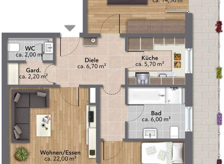 Wohnung zur Miete 980 € 3 Zimmer 83 m² frei ab 01.05.2026 Unterwössen 83246