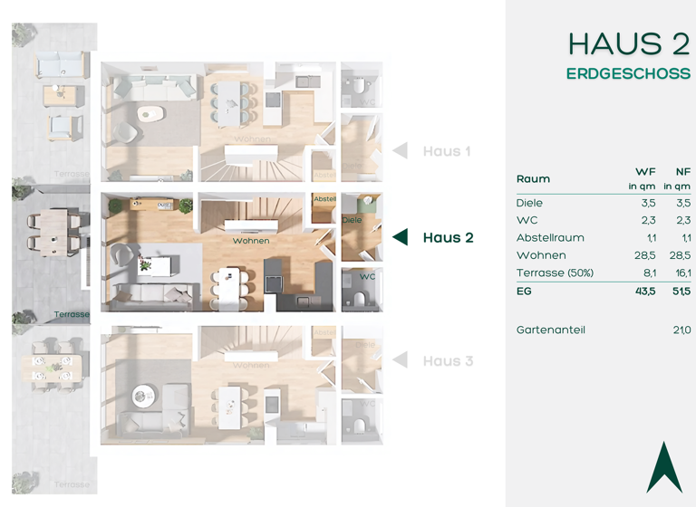 Reihenmittelhaus zum Kauf - Erstbezug provisionsfrei 895.000 € 5 Zimmer 110 m² 88 m² Grundstück frei ab 01.04.2027 Baldham Vaterstetten 85598