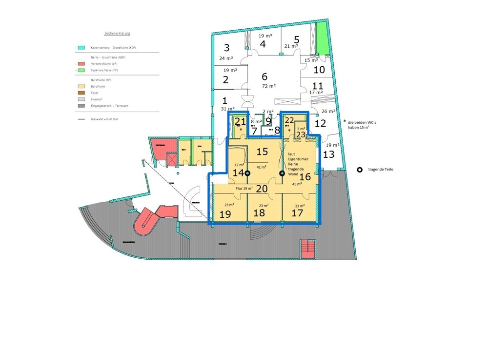 Bürofläche zur Miete 11 € 172 m²<br/>Bürofläche Frauenland Würzburg 97074