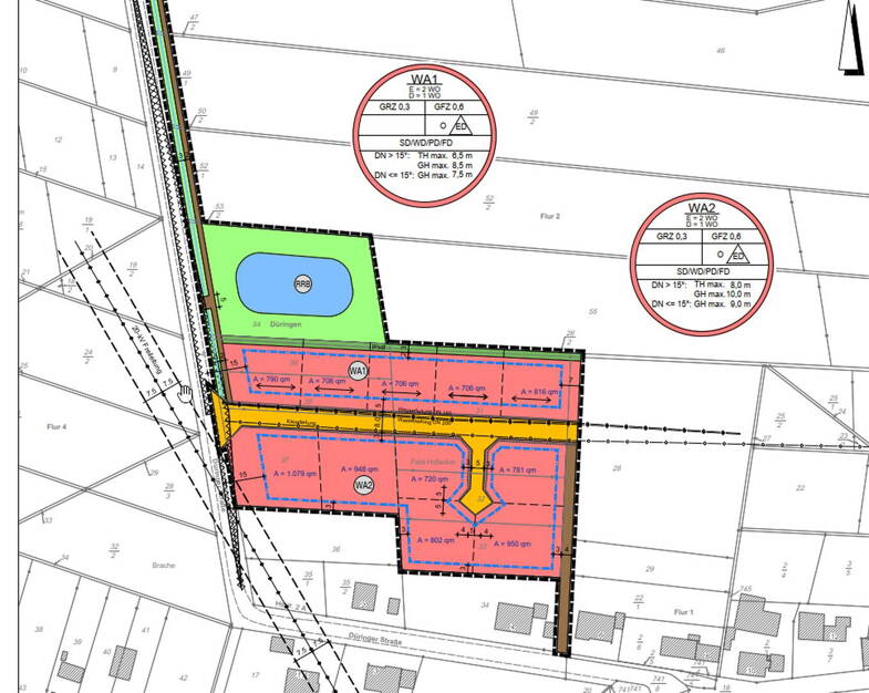 Grundstück zum Kauf provisionsfrei 820 m² Grundstück Am Hofacker 1-12 Wölferlingen (Düringen) 56244