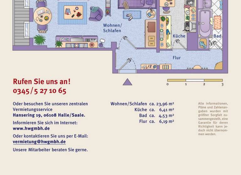 Studio zur Miete 380 € 1 Zimmer 42,7 m² 5. Geschoss Bergstraße 5 Altstadt Halle 06108