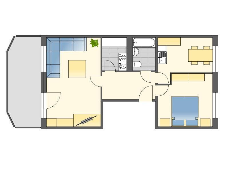 Wohnung zur Miete 408 € 2 Zimmer 59,1 m²<br/>Wohnfläche 5.<br/>Geschoss Lilienstraße 57 Nördliche Neustadt Halle (Saale) 06122