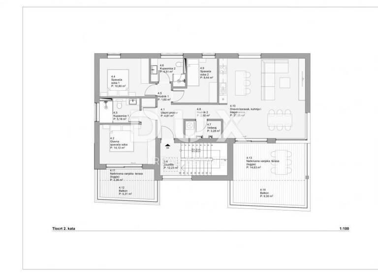 Wohnung zum Kauf 380.064 € 4 Zimmer 118 m² 2. Geschoss Povljana