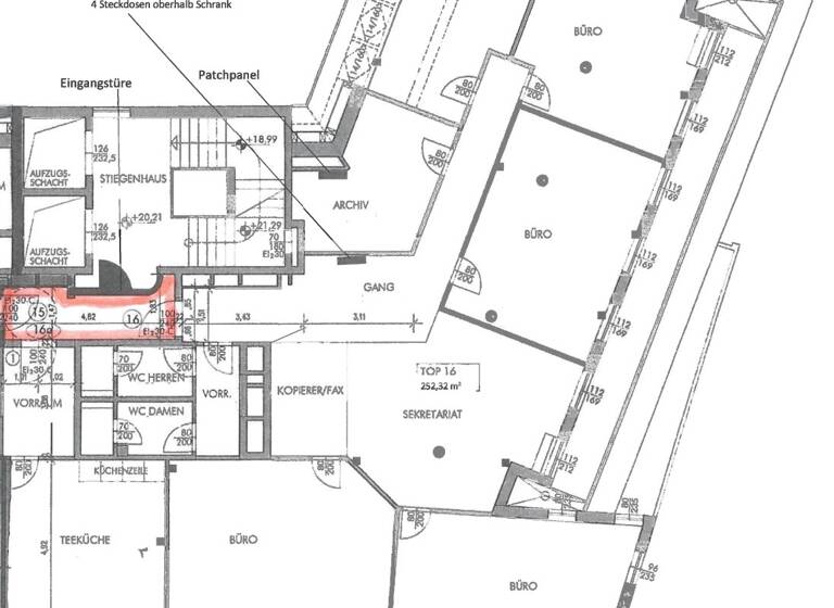 Bürofläche zur Miete 15,36 € 6 Zimmer 252,3 m² Bürofläche Favoritenstraße 111 Wien 1100